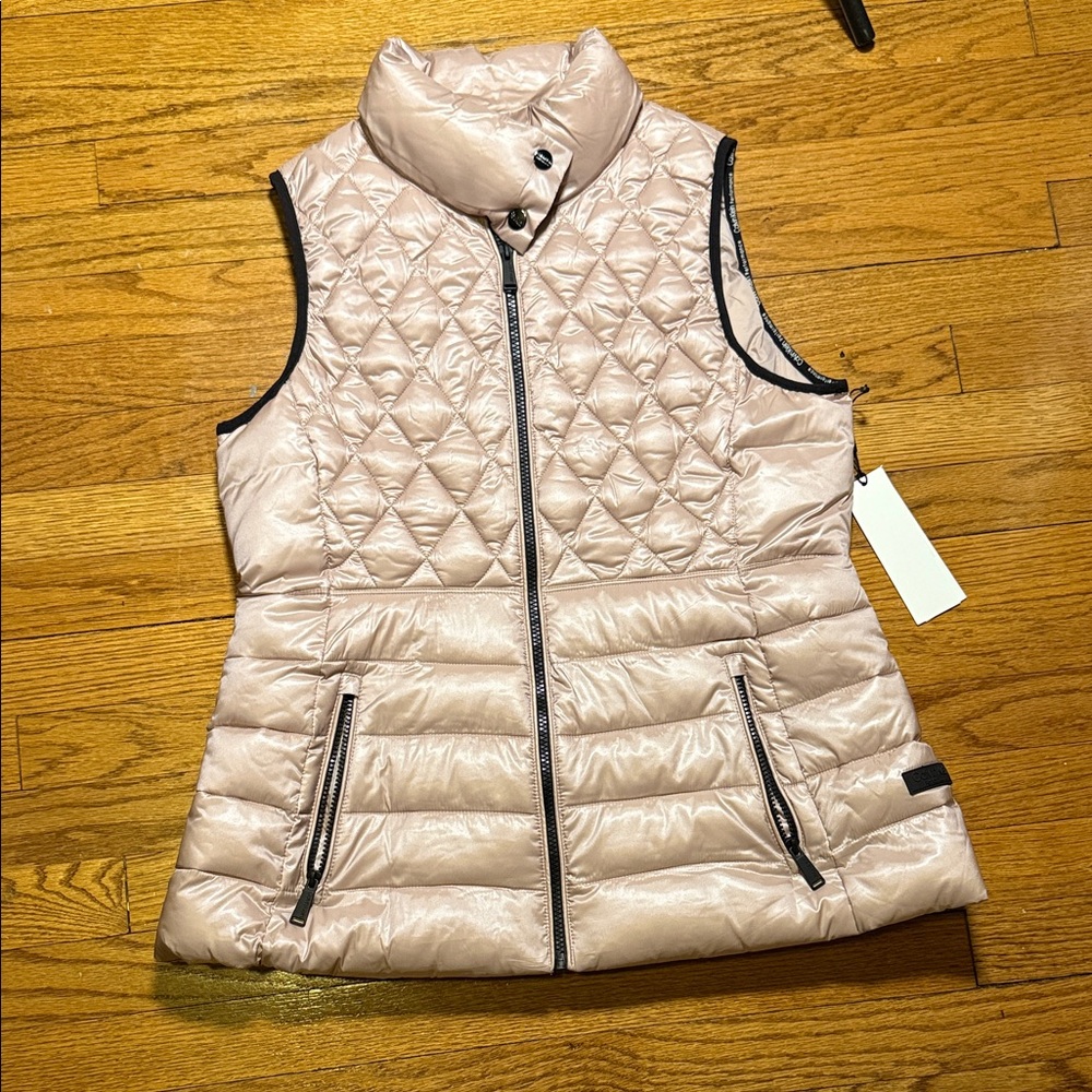 Calvin Klein Performance Quilted Vest in Light Pink